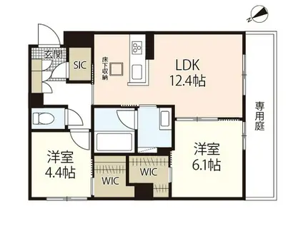 パストラール己斐中(2LDK/1階)の間取り写真