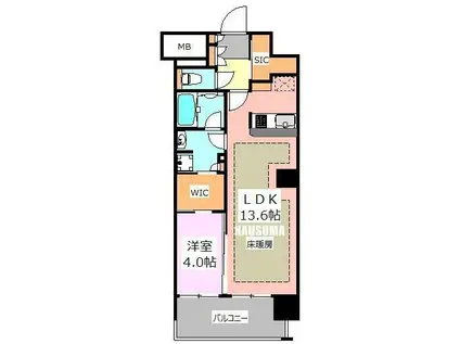 パークキューブ西ヶ原ステージ(1LDK/6階)の間取り写真