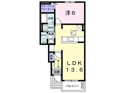 シャン トロワ A(1LDK/1階)の間取り写真