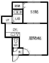 ワンダーハイツ98(1LDK/2階)の間取り写真