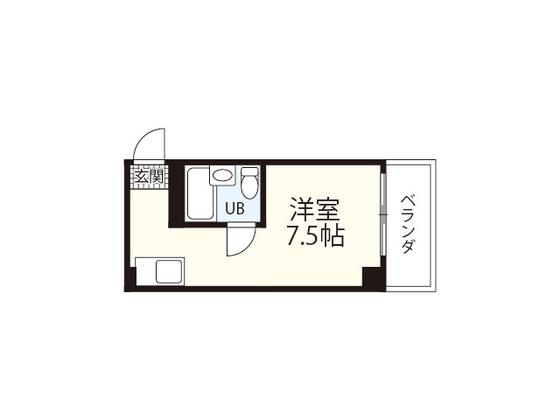 田川ビル(ワンルーム/4階)の間取り写真