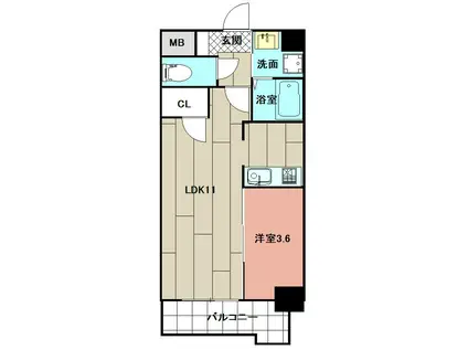 PLACE COURT(1LDK/10階)の間取り写真