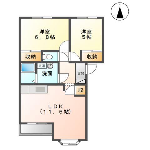 サンコート(2LDK/1階)の間取り写真