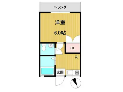 プランドール(1K/1階)の間取り写真