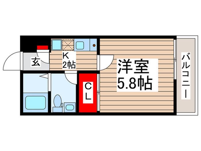 DEN三郷中央(1K/1階)の間取り写真