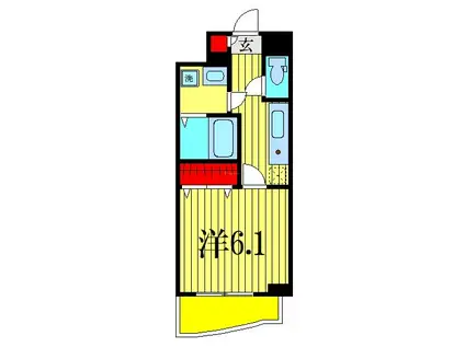 PRIZM14番館(1K/2階)の間取り写真