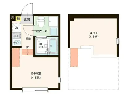 CASA HAML(ワンルーム/1階)の間取り写真