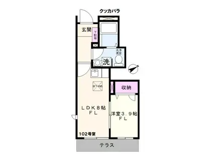KOOKABURRA(1LDK/1階)の間取り写真