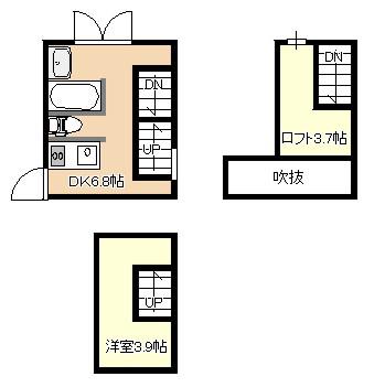 FK1128(1DK/1階)の間取り写真