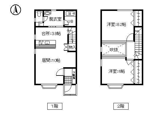 白柳メゾンII(2LDK/1階)の間取り写真