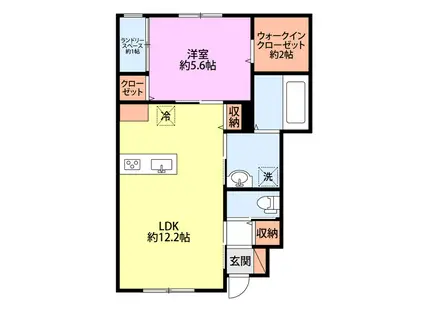 ロイヤルパレス燕 II(1LDK/1階)の間取り写真