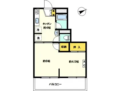 ランブリング西荻北(1LDK/1階)の間取り写真