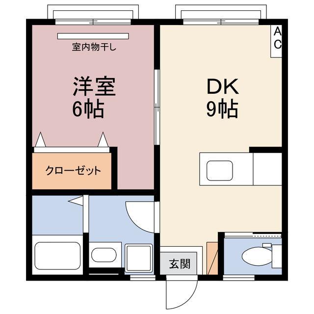 T・Hブランド(1DK/1階)の間取り写真