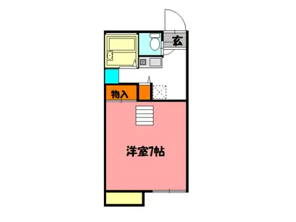 1999(1K/2階)の間取り写真