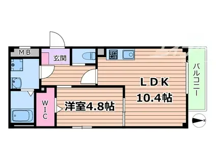 URBAN COURT 茨木春日(1LDK/4階)の間取り写真