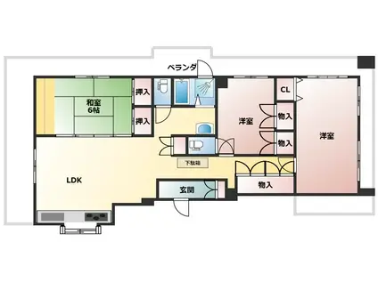 Gマンション(3LDK/5階)の間取り写真