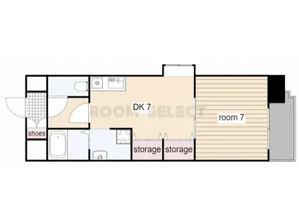 メゾン砂田橋(1DK/7階)の間取り写真