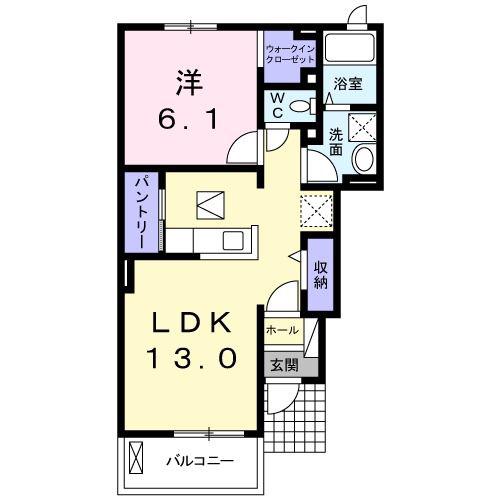 クラベール弐番館(1LDK/1階)の間取り写真