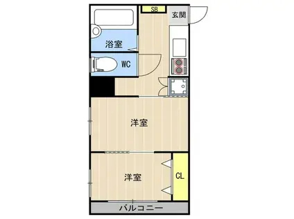 メゾンドシャワー通(1LDK/5階)の間取り写真