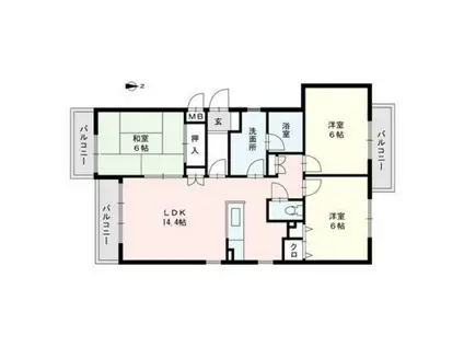 ファーストハイツ95(3LDK/2階)の間取り写真