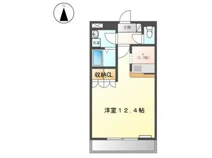 アクアライフ・エムズ(1K/1階)の間取り写真