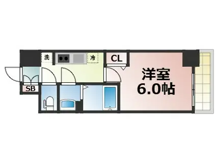 ファステート大阪上本町ソーレ(1K/9階)の間取り写真