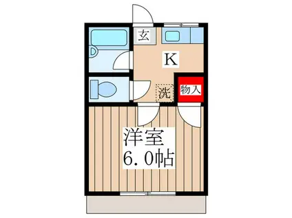 ワカシマハイム(1K/1階)の間取り写真