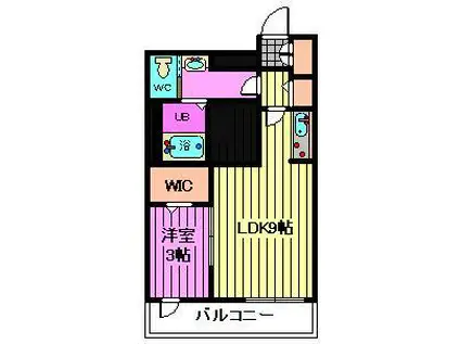 エクセル北大宮(1LDK/3階)の間取り写真
