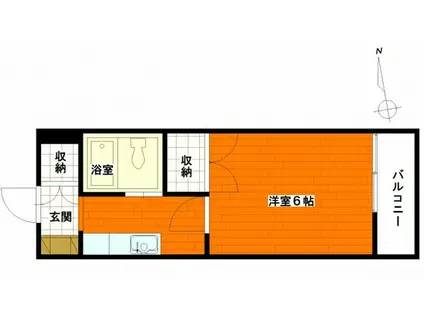 シャルム広本(1K/3階)の間取り写真