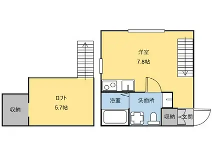 プリマ前橋五番館(1K/1階)の間取り写真