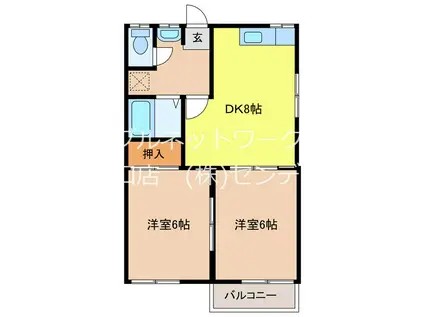 ラプラスみやはら(2DK/2階)の間取り写真