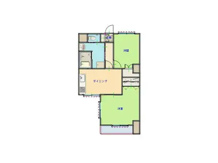 丸市ビル(2DK/6階)の間取り写真