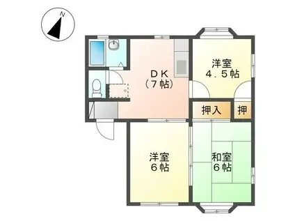 メゾンドプルニエB(3DK/1階)の間取り写真