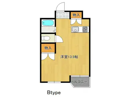 ヴィラエスポワール古来(ワンルーム/1階)の間取り写真