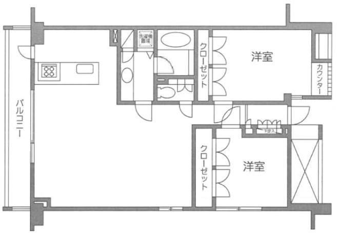 レジディア北新宿(2LDK/2階)の間取り写真