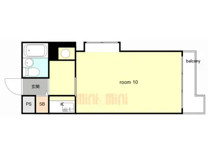 ホーユーコンフォルト芦屋(ワンルーム/1階)の間取り写真