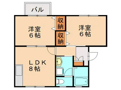 フォーレスト中尾(2LDK/1階)の間取り写真
