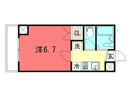 セブンハイム(1K/5階)の間取り写真