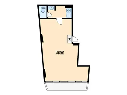 サンゼル田柄II(1K/B1階)の間取り写真