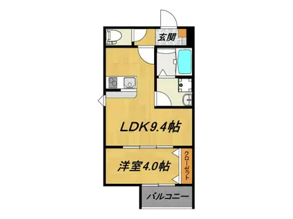 LECOCON稲沢IV(1LDK/3階)の間取り写真