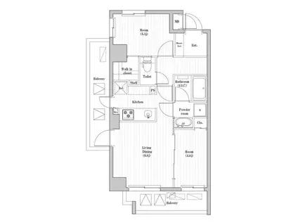 南千住レジデンス(2LDK/4階)の間取り写真