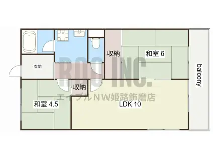 コーポ白浜(2LDK/1階)の間取り写真