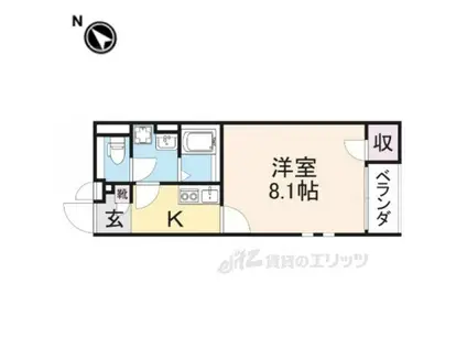 クレイノイーストコート西村(1K/2階)の間取り写真