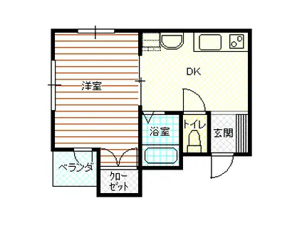 メゾン・アン・シャンテ(1DK/3階)の間取り写真