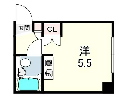 あすかハイツ(ワンルーム/3階)の間取り写真