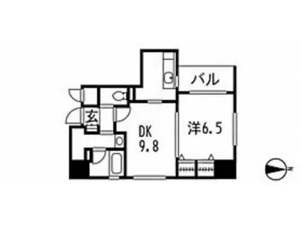 ZIO宝町(1LDK/4階)の間取り写真