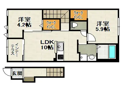 ルミナスコートIII(2LDK/2階)の間取り写真