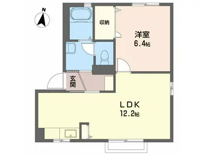 ハミングタウンVII(1LDK/2階)の間取り写真