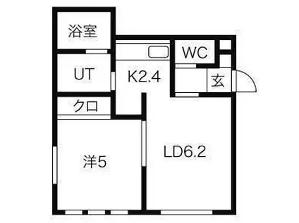 ル・シエル(1LDK/2階)の間取り写真