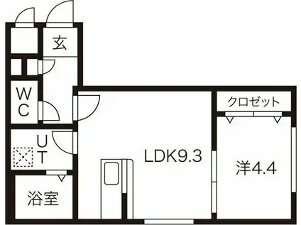 ドゥージエムII(1LDK/1階)の間取り写真